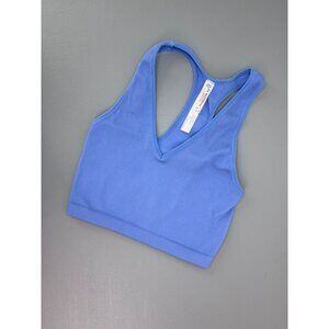 Free People Movement‎ small periwinkle ribbed v-neck racer back bralette